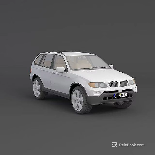 Interactive Tech Exhibition Hall Showcasing White BMW SUV Vehicle 3d model