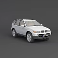 Interactive Tech Exhibition Hall Showcasing White BMW SUV Vehicle 3d model