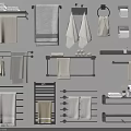 Modern Bathroom Cabinet Rack With Functional Towel Holders And Storage Organizers