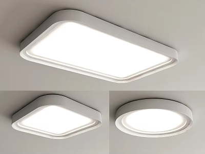 Modern Minimalist Ceiling Light with Square And Round Shapes Bright White Illumination For Home 3d model