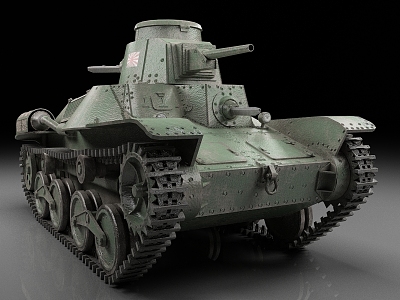 Type 95 light tank hago Japanese tank light fighting vehicle World War II tank vintage tank 3d model