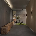 Modern aisle Zen end view aisle 3d model