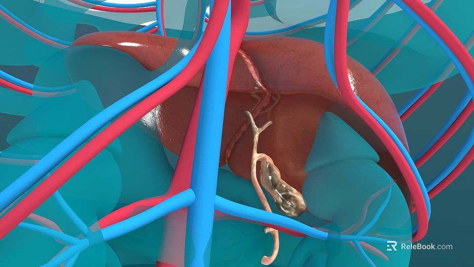 Advanced Medical Device 3D Anatomical Model for Liver Vascular Structure Visualization 3d model