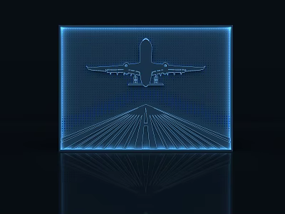 Modern Silhouette Wall Airplane Silhouette Wall 3d model