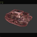 Detailed Military Tank Model With Camouflage Pattern Tracks Wheels And T3059 Number