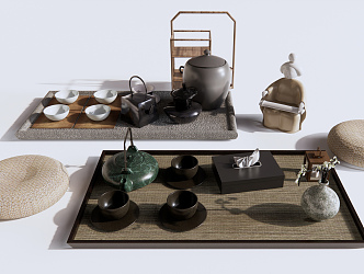 Japanese Tea Set 3d model