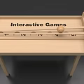 Wooden Interactive Game Table With Track Ball And Rods For Play 3d model