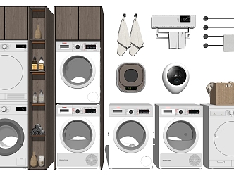 Household appliances combination 3d model