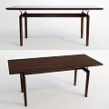 Modern Wooden Dining Table With Rectangular Top And Four Legs Design 3d model