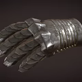 Medieval Metal Gauntlet With Scaled Design And Riveted Protective Armor Details 3d model