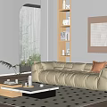 Modern Multiplayer Sofa Cream 3d model