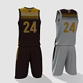 White And Dark Brown Basketball Uniforms With KNIGHTS Logo And Number 24
