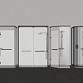 Glass Shower Partitions With Various Designs Sliding Doors And Black Frames