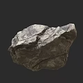 Natural Scene Featuring a Dark Gray Large Rough Textured Rock Formation 3d model
