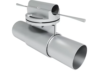 Stainless Steel Pipe Fitting With Adjustable Lever And Dual Cylinder Connections 3d model