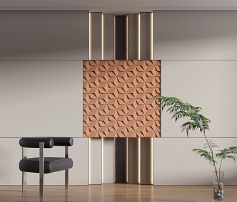 Modern background wall 3d model