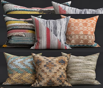 Pillow Printed Pillow Square Pillow Sofa Pillow 3d model