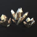 Modern Geometric Crystal Decorative Ornament Set With Shiny Surface And Sculptural Design