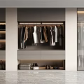 Sleek Modern Wardrobe Design With Hanging Clothes Shoes Drawers And Storage Boxes
