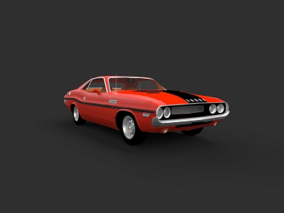 Red Vintage Sports Car With Black Stripes Two Door Design Round Headlights And Classic Exterior 3d model