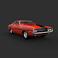 Red Vintage Sports Car With Black Stripes Two Door Design Round Headlights And Classic Exterior