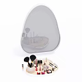 Stylish Cosmetics Organizer with Mirror Makeup Brushes Lipsticks and Powder Compact Holder