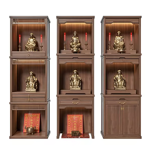 new chinese-style buddha cabinet buddha shrine 3d model