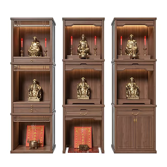 new chinese-style buddha cabinet buddha shrine 3d model