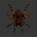 Copper Colored Spider With Eight Legs Shiny Appearance Dark Background Reflections