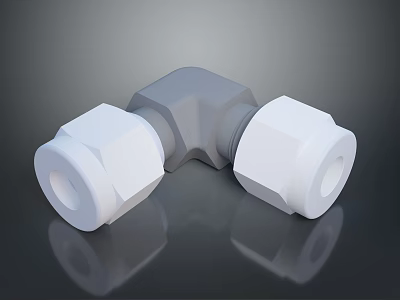 Modern Lighting Combination With Gray Three Way White Hexagonal Connectors On Reflective Dark Background 3d model