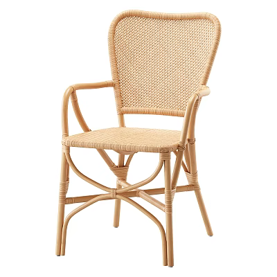 Natural Rattan Lounge Chair With Armrest And Comfortable Design 3d model