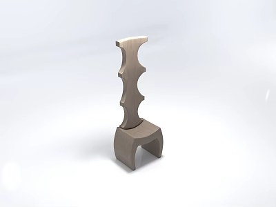 Modern Wooden Outdoor Chair With Unique Curved Structure And Sleek Design 3d model