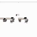 Modern Modular Office Desk Workstations With Drawers And Office Chairs 3d model
