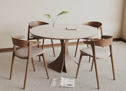 Modern Dining Table and Chair 3d model