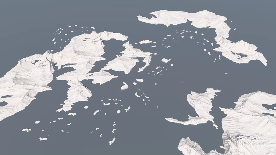 White 3D World Map Outline Wall Decor with Gray Background and Topographic Details 3d model 