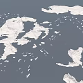White 3D World Map Outline Wall Decor with Gray Background and Topographic Details