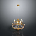 Elegant Classic Chandelier Furniture With Multiple Candle Shaped Arms And Golden Accents