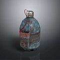 Improvised Explosive Weapon Bottle Shaped Device With Metallic Texture Red Blue Wires And Straps