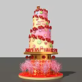 Multi tiered Celebration Cake With Red Decorations And Flower Ornaments For Fuzelife Plaza Event