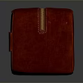 Red Leather Toiletry Bag With Strap And Stitched Details For Daily Use