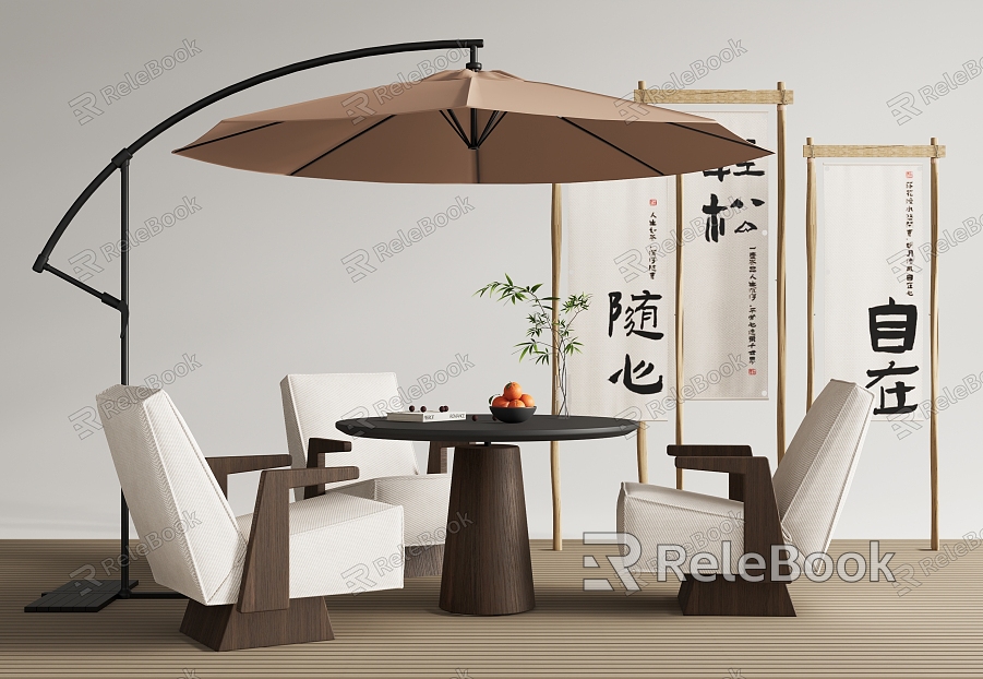 Modern Outdoor Sofa Outdoor Leisure Table and Chair Casual Chair Camping Meichen Sunshade Round Table and Chair Dining Table and Chair model