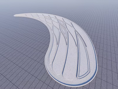 Modern Curved White Stone Stepping Path With Textured Surface For Outdoor Landscape 3d model