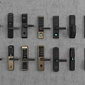 Fingerprint lock smart door lock door handle anti-theft door lock smart password fingerprint lock electronic lock handle 3d model