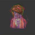 Portrait Of Elderly Man With Red Turban White Beard And Red Robe In Gray Background
