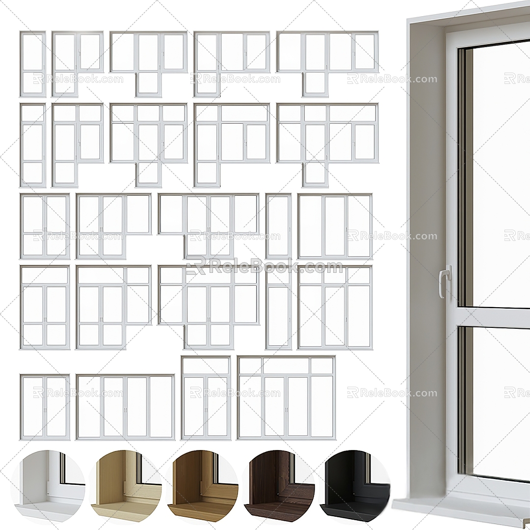 Modern window window frame 3d model