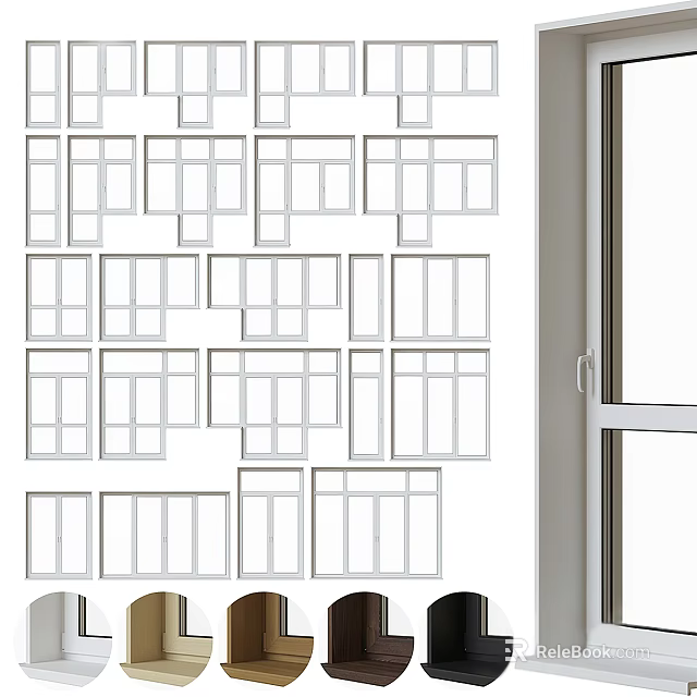 Modern Shower Sauna Interior With White Wall Rectangular Grids Window And Round Lids 3d model 