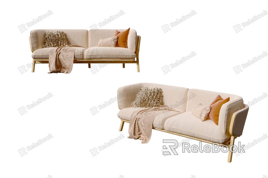 Nordic Double Sofa Simple Sofa model