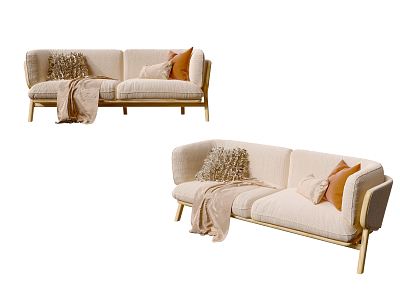 Nordic Double Sofa Simple Sofa model