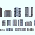 Various Modern Residential Buildings With Different Heights And Exterior Designs