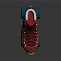 Red And Gold Roller Skates With Blue Wheels Red Laces And Stylish Design